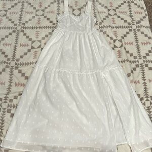White, cotton, AE midi eyelet dress size XS